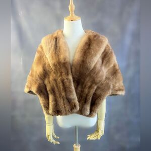 Vintage Nicholas Ungar Real Mink Fur Stole Cape